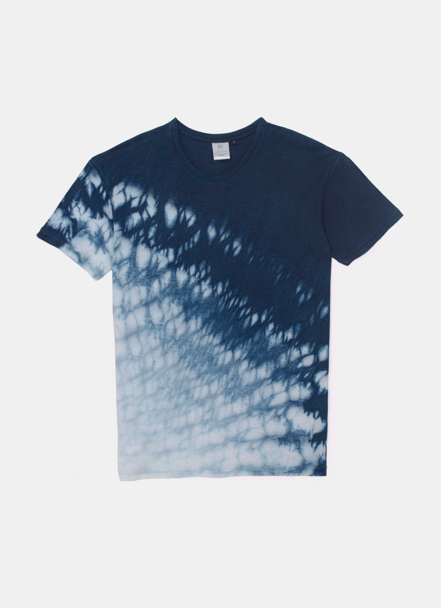 Natural Dye Man Tee in Diagonal Diamond Shine