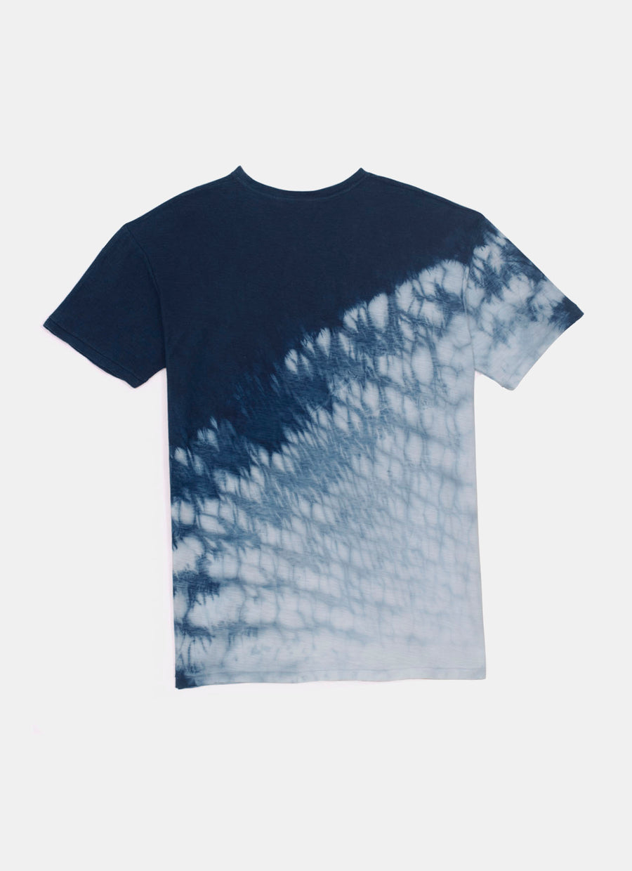 Natural Dye Man Tee in Diagonal Diamond Shine