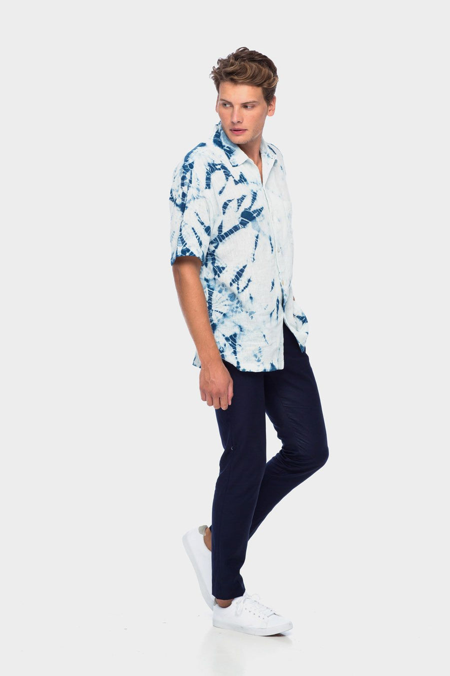 Tye Dye Man Shirt in Oak Indigo