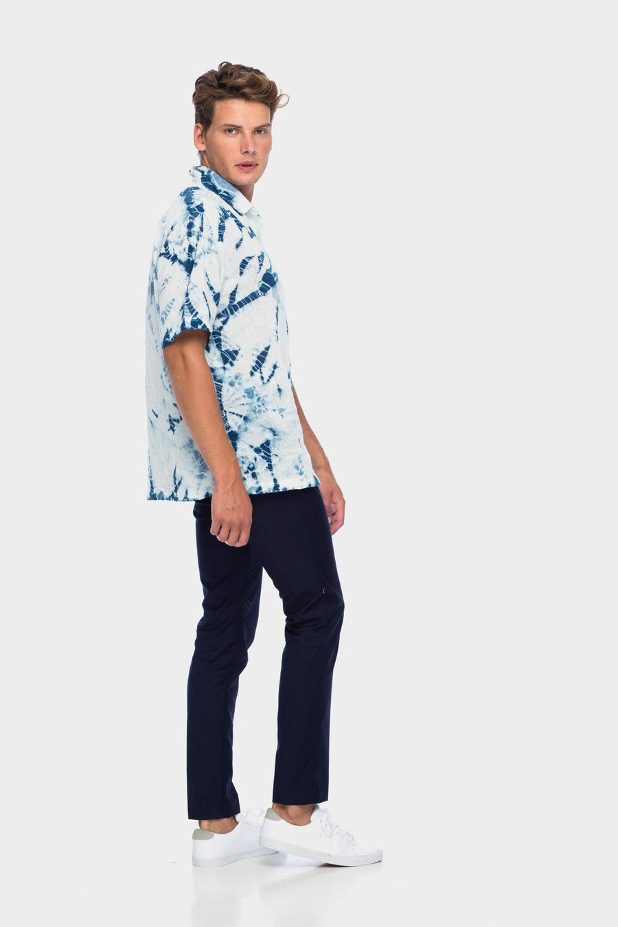 Tye Dye Man Shirt in Oak Indigo