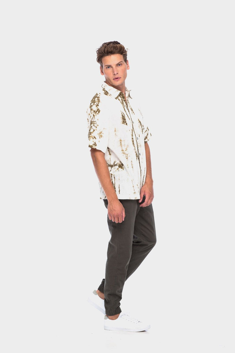 Tye Dye Man Shirt in Oak Olive Green