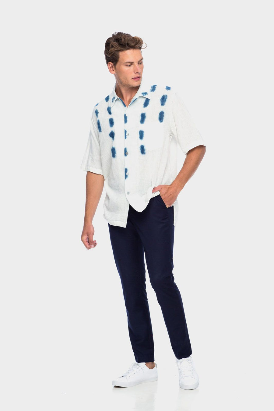 Tye Dye Man Shirt in RPM Indigo